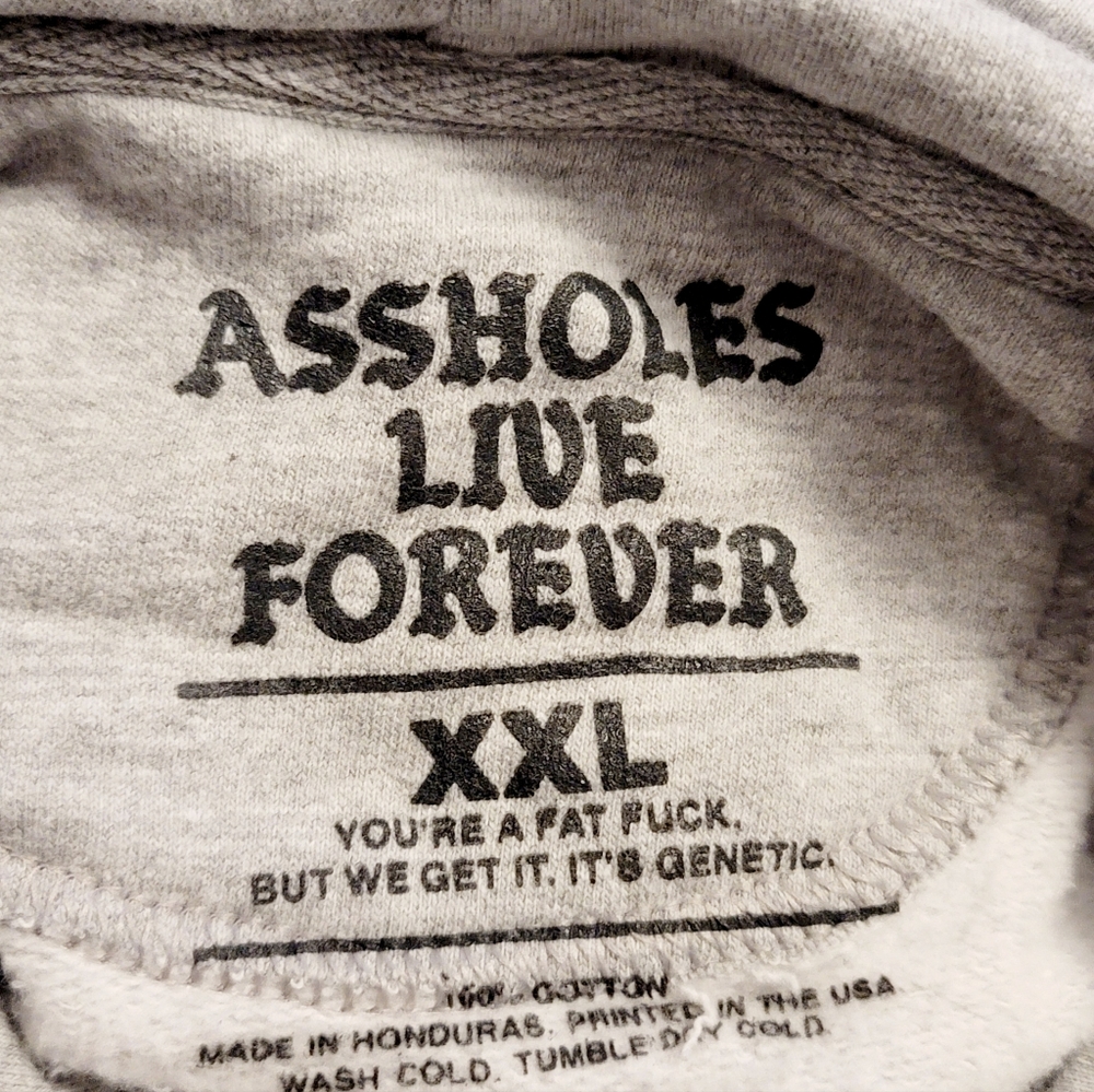 Assholes Live Forever - Gray Hoodie Sz XXL - Picture 3 of 4